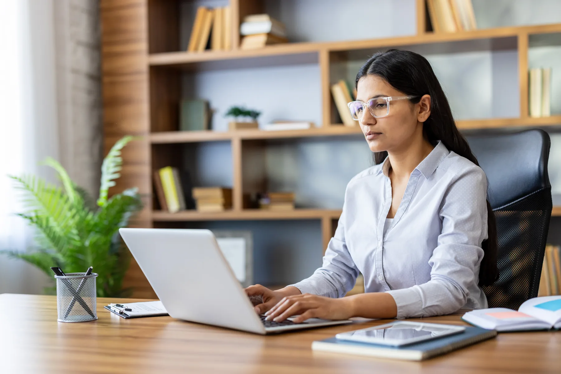 Professional completing structured online training
